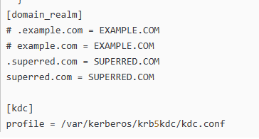 在krb5.conf的kdc部分通过profile指定